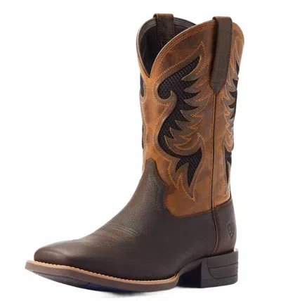 Ariat Men's Vettek Cowpuncher Shockshield Boot In Brown/mustard In Multi
