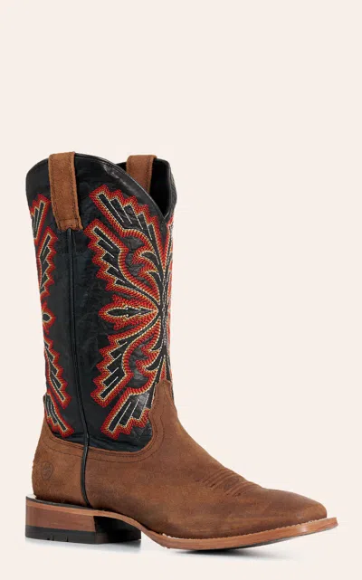 Ariat Men's Weathered Wicker & Bayou Black Wide Square Toe Cowboy Boots In Brown