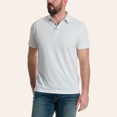 Ariat Men's White & Aqua Geo Print Fitted Polo Shirt In Blue