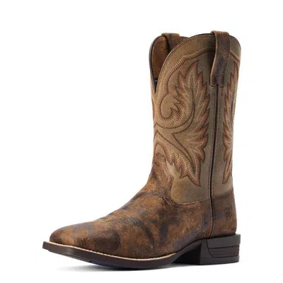 Pre-owned Ariat Men's Wilder Wide Square Toe Western Cowboy Boots Bomber Brown 10042466