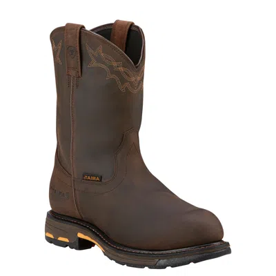 Pre-owned Ariat ® Men's Workhog Pull-on Work Boots H2o Composite Toe 10001200 In Brown