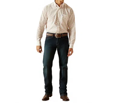 Ariat Men's Wrinkle Free Ridge Shirt In White/blue In Neutral