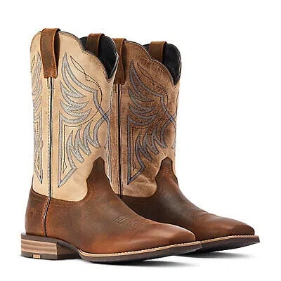 Pre-owned Ariat Mens Everlite Blazin Boots In Brown/sand