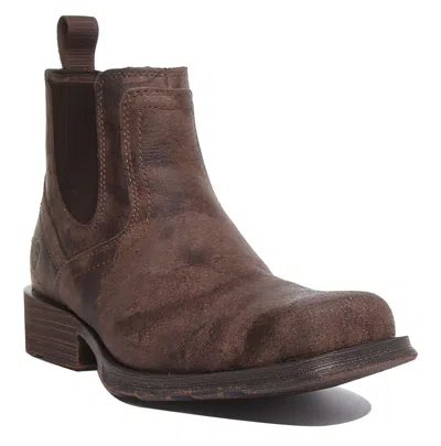 Pre-owned Ariat Mid Town Ramblr Mens Distress Look Chelsea Boot In Stone Size Us 7 - 13