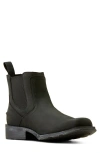 Ariat Midtown Rambler Square Toe Western Chelsea Boot In Matte Black