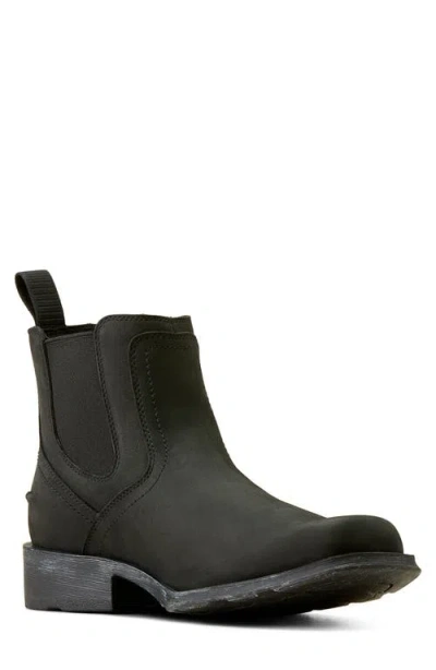 Ariat Midtown Rambler Square Toe Western Chelsea Boot In Matte Black