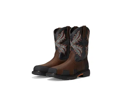 Ariat Overdrive Wide Square Toe Composite Toe Work Boots In Brown