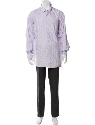 Pre-owned Ariat Paisley Print Long Sleeve Shirt In Purple