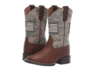 Ariat Patriot (toddler/little Kid/big Kid) Cowboy Boots Distressed Brown/sage Camo Print : 13.5 Little Kid