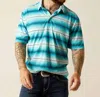 Ariat Peacock Print Polo In Blue/multi In Blue
