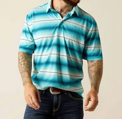 Ariat Peacock Print Polo In Blue/multi