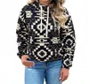 Ariat Peyette Cropped Fit Hoodie In Black/cream In Black