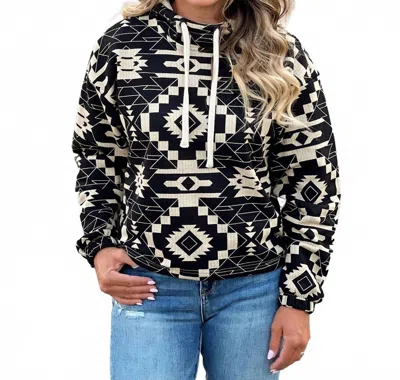 Ariat Peyette Cropped Fit Hoodie In Black/cream