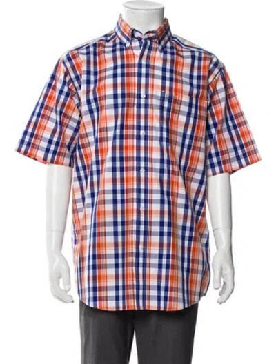 Pre-owned Ariat Plaid Print Short Sleeve Shirt W/ Tags In Multi