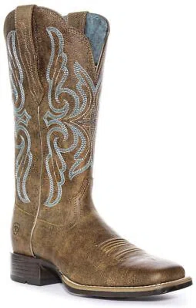 Pre-owned Ariat Primera Strech Womens Boots Brown Blue Size Us 5 - 11