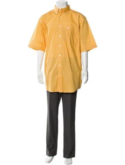 Pre-owned Ariat Printed Short Sleeve Shirt W/ Tags In Yellow