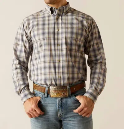 Ariat Pro Series Dash Plaid Shirt In Navy/white In Multi