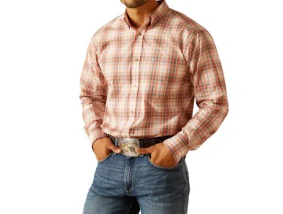 Ariat Pro Series Knox Classic Fit Shirt In Coral In Pink
