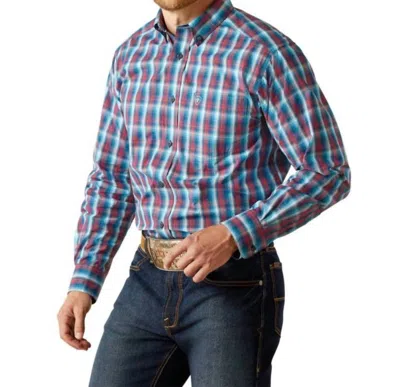Ariat Pro Series Smith Plaid Button Down Shirt In Navy In Multi