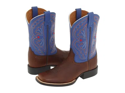 Ariat Quickdraw (toddler/little Kid/big Kid) Cowboy Boots Brown Oiled Rowdy/royal : 5.5 Big Kid M, Full Gr