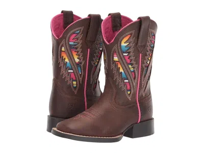 Ariat Quickdraw Venttek (toddler/little Kid/big Kid) Girl Cowboy Boots Distressed Brown : 13.5 Little Kid 