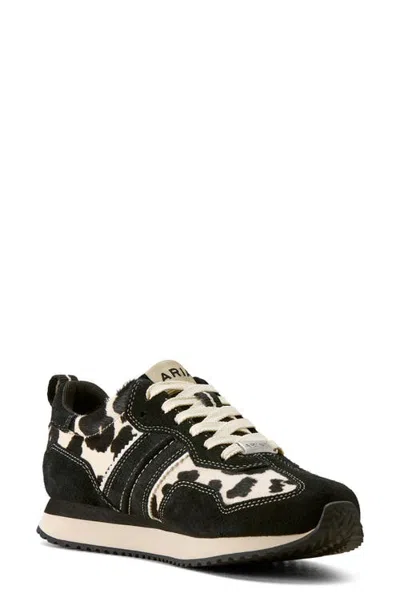 Ariat Ranch Runner Genuine Calf Hair Sneaker In Black