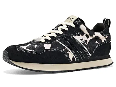 Ariat Ranch Runner Shoes Women's Flat Shoes Black Suede: 10 B - Medium, Leather In Multi