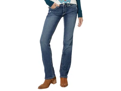 Ariat Real Mid- Rise Arrow Fit Gianna Stackable Straight Leg Jeans In Stryker In Blue