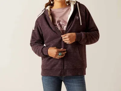 Ariat Real Sherpa Full Zip Hoodie In Clove Brown In Purple