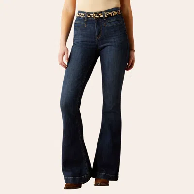 Ariat R.e.a.l. Women's Alexa Midnight High Rise Flare Leg Jeans In Blue