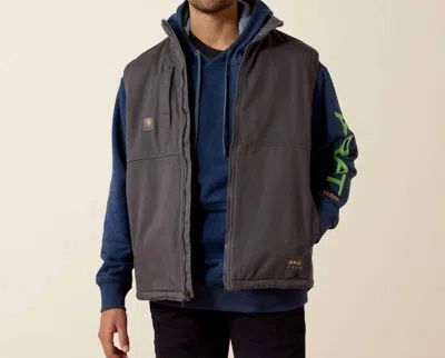 Ariat Rebar Duracanvas Work Vest In Grey In Black