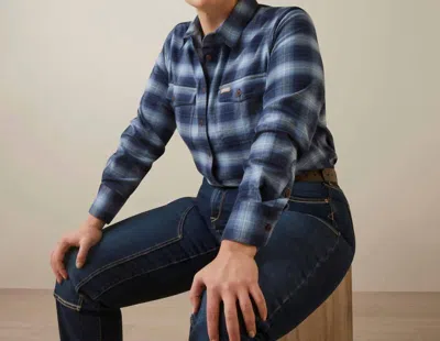 Ariat Rebar Flannel Durastretch Work Shirt In Blue