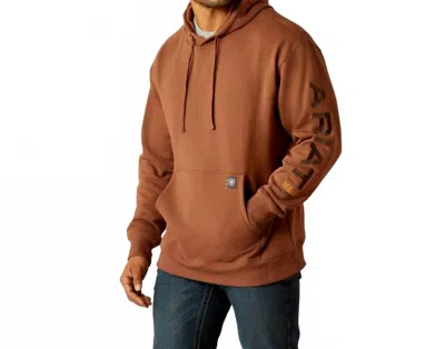 Ariat Rebar Graphic Hoodie In Aztec/coffee Bean In Brown