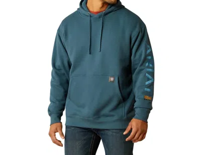 Ariat Rebar Graphic Hoodie In Stargazer Blue In Green