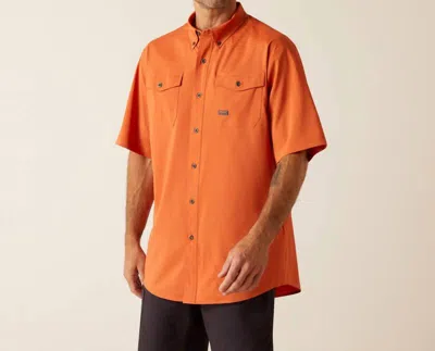 Ariat Rebar Made Tough Shirt In Heather_rust In Orange