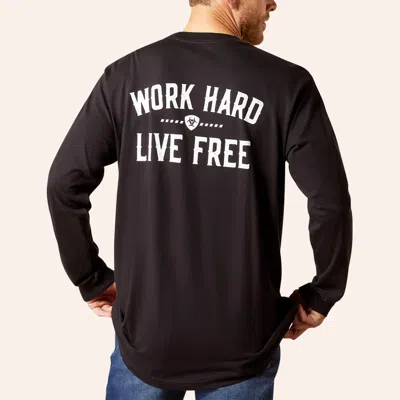 Ariat Rebar Men's Black Work Hard Live Free Graphic Work T-shirt