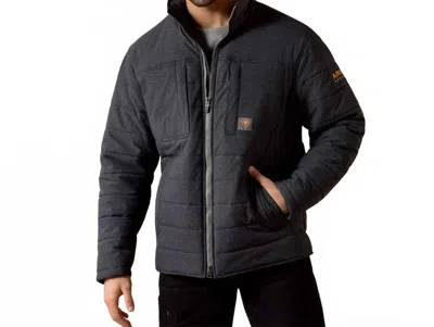 Ariat Rebar Valiant Stretch Canvas Insulated Jacket - Plus In Charcoal Heather In Black