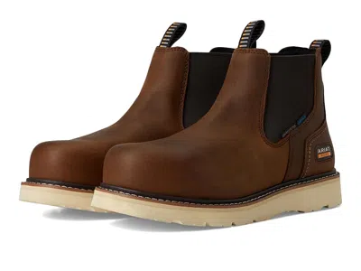 Ariat Rebar Wedge Chelsea Waterproof Composite Toe Work Boots Cowboy Boots Distressed Brown : 9 Ee - Wide