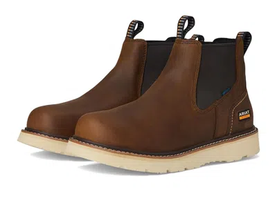 Ariat Rebar Wedge Chelsea Waterproof Work Boots Cowboy Boots Distressed Brown : 7 D - Medium, Leather In Multi
