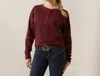 Ariat Relaxed Henley Top In Tawny Port In Multi
