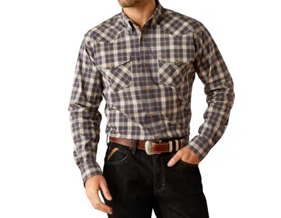 Ariat Relentless Pursuit Long Sleeve Snap Shirt In Oddessy Grey In Multi