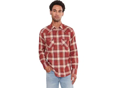 Ariat Retro Hatford Fitted Snap Shirt Men's Clothing Rosewood Plaid: Md, Cotton/polyester In Red