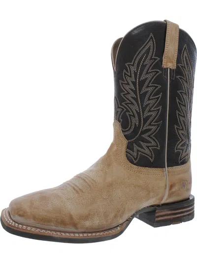 Ariat Ridin High Mens Embroidered Leather Cowboy, Western Boots In Multi