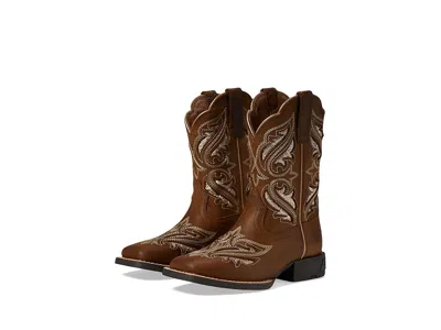 Ariat Round Up Bliss (little Kid/big Kid) Kid's Shoes Sassy Brown : 6 Big Kid M, Leather In Neutral