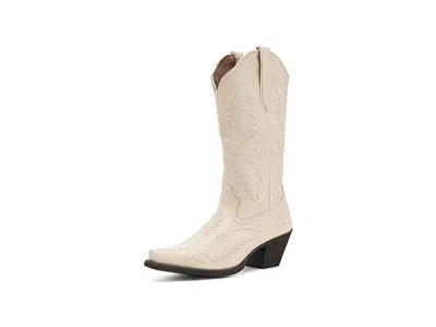 Ariat Round Up Collins Women's Motocross Boots Buttercream: 9 C - Wide, Leather In Neutral
