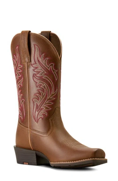 Ariat Round Up Narrow Cutter Toe Western Boot In Brown