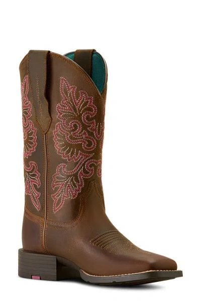 Ariat Round Up Stretchfit™ Wide Square Toe Western Boot In Animal Print