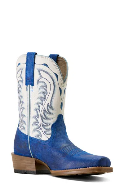 Ariat Salina Narrow Cutter Toe Western Boot In Blue