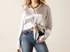 Ariat Satin Top In Metallic_silver