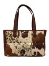 Ariat Savannah Calf Hair Tote Bag In Hide Brown In Multi